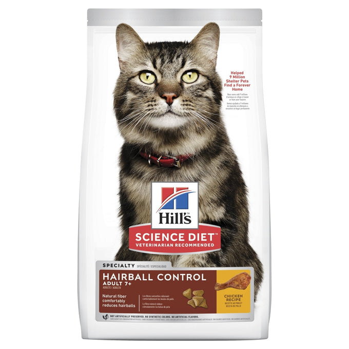 Hill's Science Diet Adult 7+ Hairball Control Senior Dry Cat Food - Just For Pets Australia