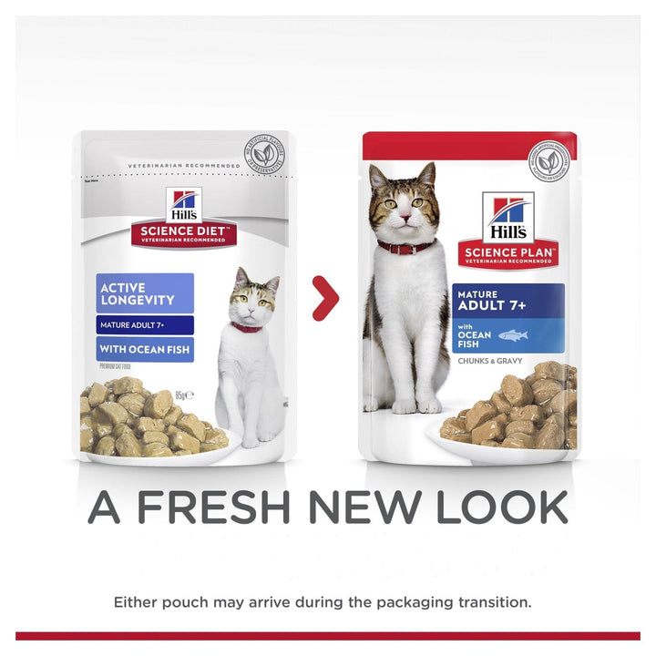 Hill's Science Diet Adult 7+ Ocean Fish Cat Food Pouches 85g - Just For Pets Australia