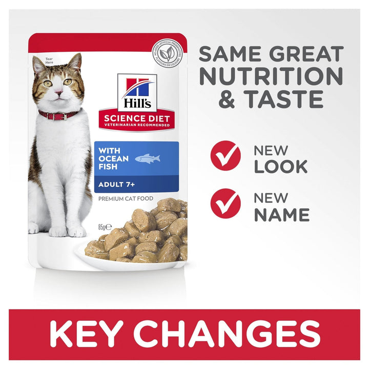 Hill's Science Diet Adult 7+ Ocean Fish Cat Food Pouches 85g - Just For Pets Australia