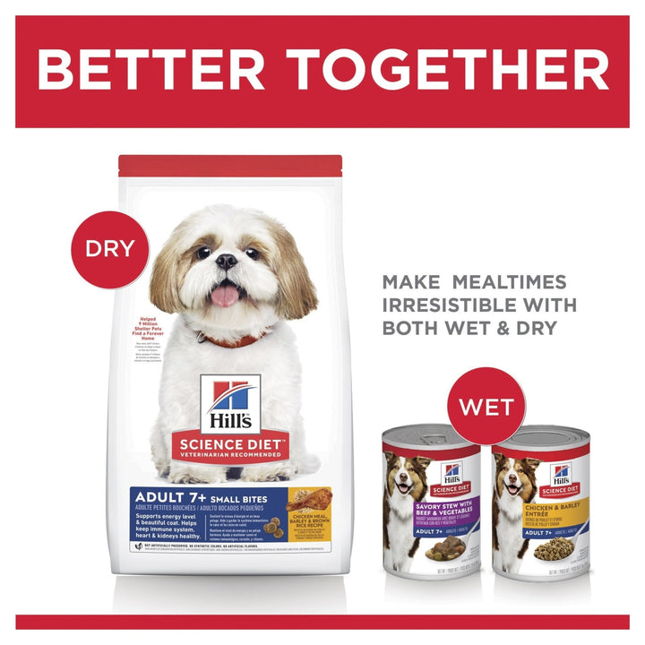 Hill's Science Diet Adult 7+ Small Bites Senior Dry Dog Food 2kg - Just For Pets Australia