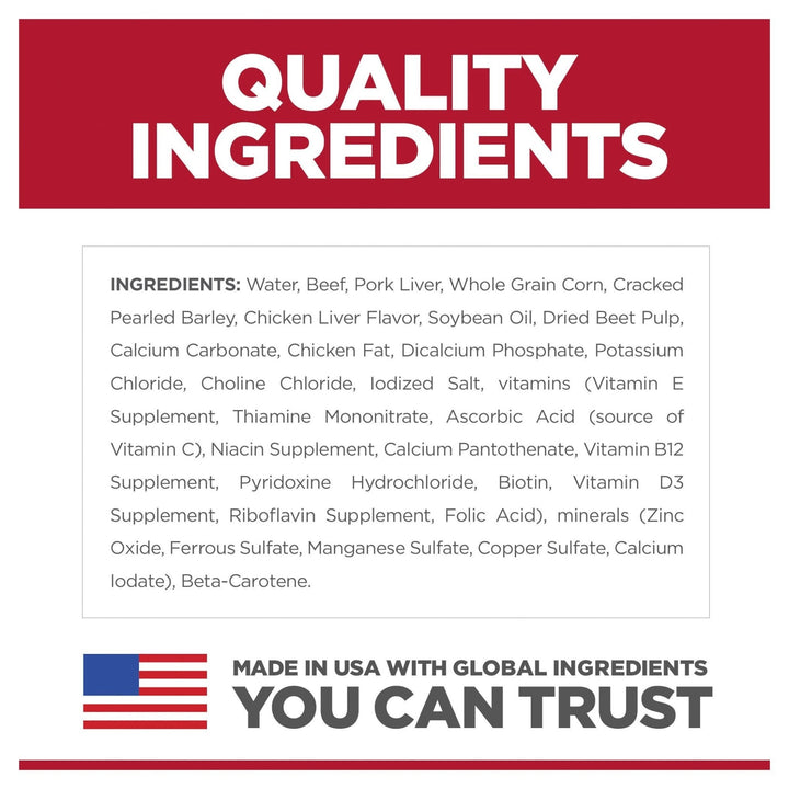 Hills Science Diet Adult Beef & Barley Entrée Canned Dog Food, 370g, 12 Pack - Just For Pets Australia