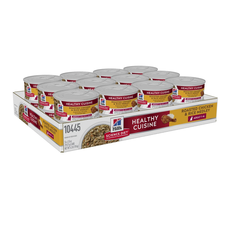 Hill's Science Diet Adult Healthy Cuisine Chicken & Rice Medley Canned Cat Food, 79g, 24 Pack - Just For Pets Australia