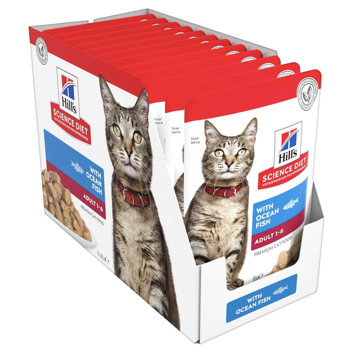 Hill's Science Diet Adult Ocean Fish Pouches Cat Food 85g - Just For Pets Australia