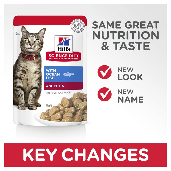 Hill's Science Diet Adult Ocean Fish Pouches Cat Food 85g - Just For Pets Australia