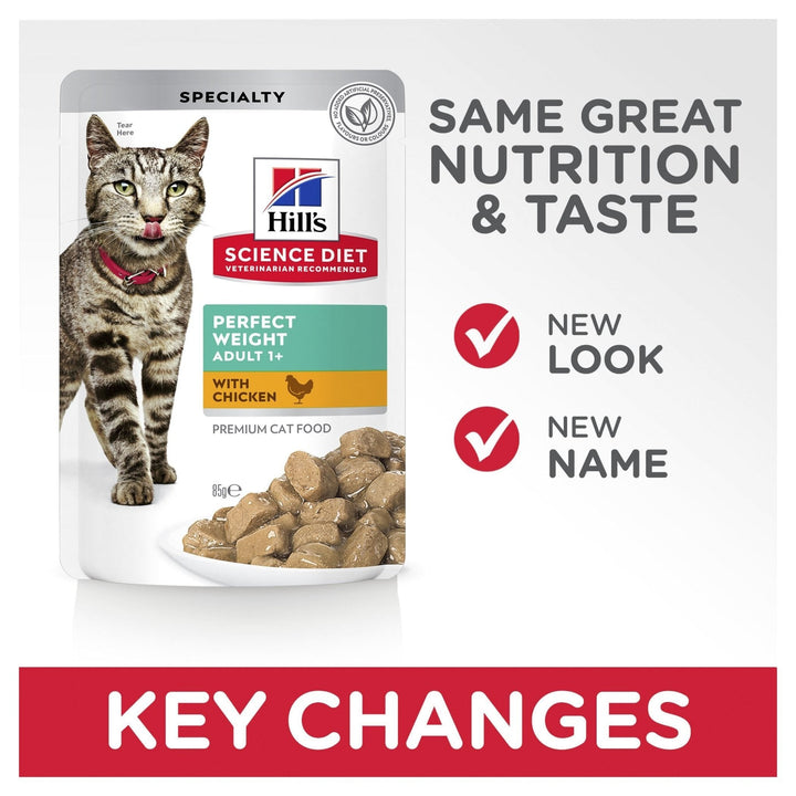 Hill's Science Diet Adult Perfect Weight Chicken Cat Food pouches 85g - Just For Pets Australia
