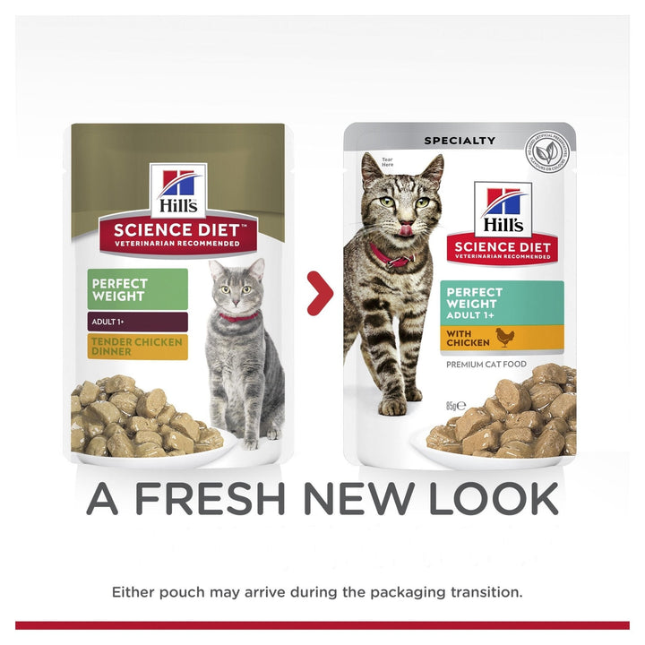 Hill's Science Diet Adult Perfect Weight Chicken Cat Food pouches 85g - Just For Pets Australia