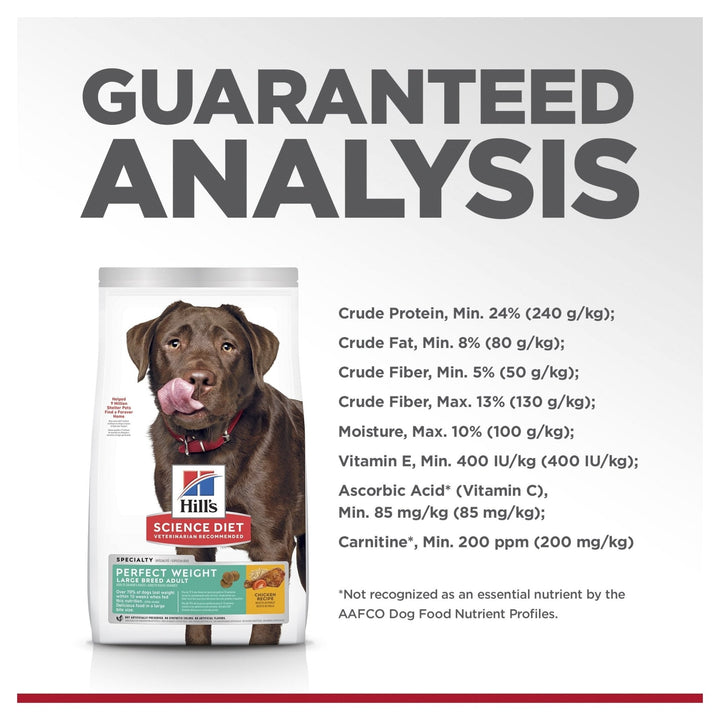Hill's Science Diet Adult Perfect Weight Large Breed Dry Dog Food 12.9kg - Just For Pets Australia