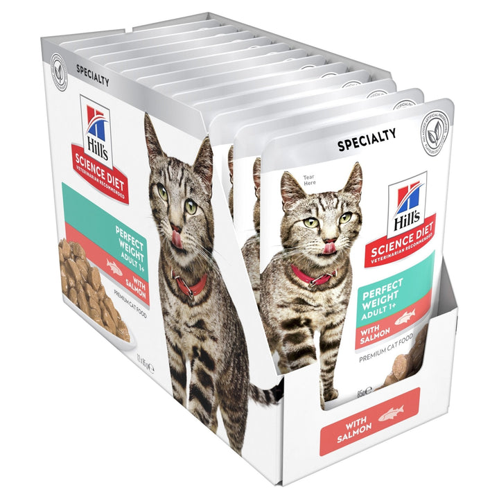 Hill's Science Diet Adult Perfect Weight Salmon Cat Food pouches 85g - Just For Pets Australia