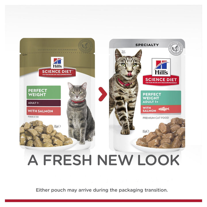 Hill's Science Diet Adult Perfect Weight Salmon Cat Food pouches 85g - Just For Pets Australia