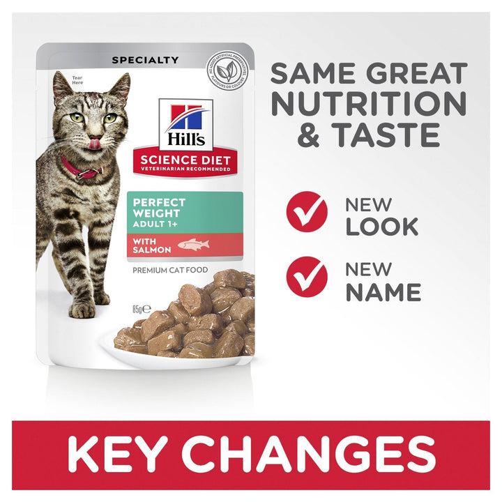Hill's Science Diet Adult Perfect Weight Salmon Cat Food pouches 85g - Just For Pets Australia