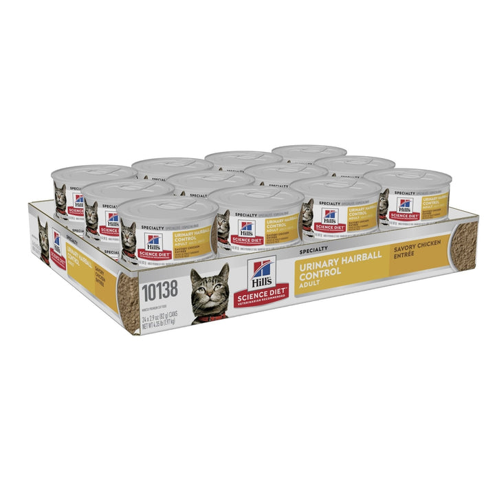 Hill's Science Diet Adult Urinary Hairball Control Canned Cat Food 24 x 82g - Just For Pets Australia