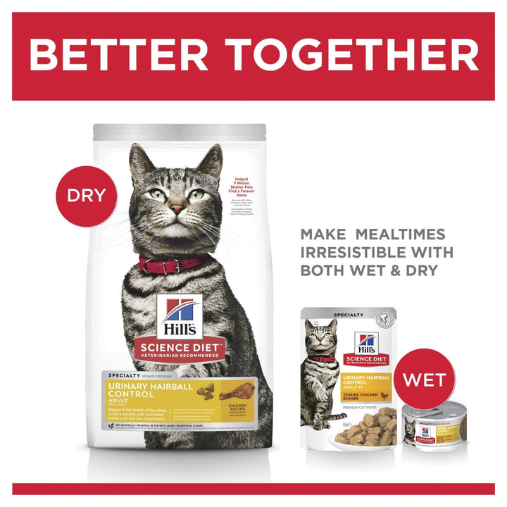Hill's Science Diet Adult Urinary Hairball Control Dry Cat Food Chicken - Just For Pets Australia