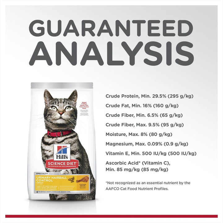 Hill's Science Diet Adult Urinary Hairball Control Dry Cat Food Chicken - Just For Pets Australia