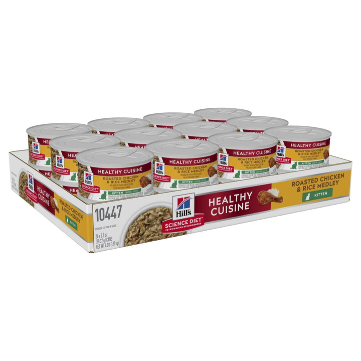 Hill's Science Diet Kitten Healthy Cuisine Chicken & Rice Medley Canned Cat Food, 79g, 24 Pack - Just For Pets Australia