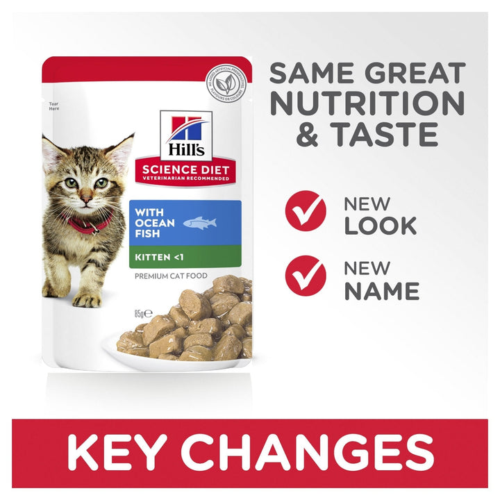 Hill's Science Diet Kitten Ocean Fish Pouches Cat Food 85g - Just For Pets Australia