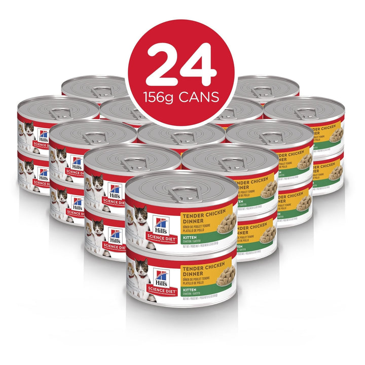 Hill's Science Diet Kitten Tender Chicken Dinner Canned Cat Food 156g 24 Pack - Just For Pets Australia