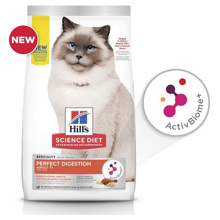 Hill's Science Diet Perfect Digestion Adult 7+ Dry Cat Food 2.72kg - Just For Pets Australia