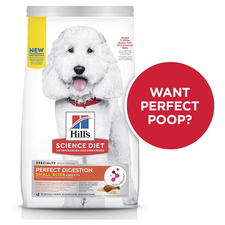 Hill's Science Diet Perfect Digestion Adult 7+ Small Bites Dry Dog Food 5.44kg - Just For Pets Australia