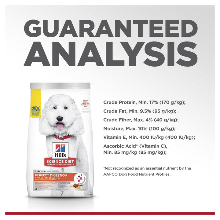 Hill's Science Diet Perfect Digestion Adult 7+ Small Bites Dry Dog Food 5.44kg - Just For Pets Australia