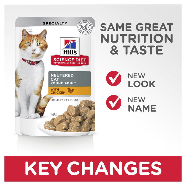 Hill's Science Diet Young Adult Neutered Cat Chicken Cat Food Pouches 85g - Just For Pets Australia
