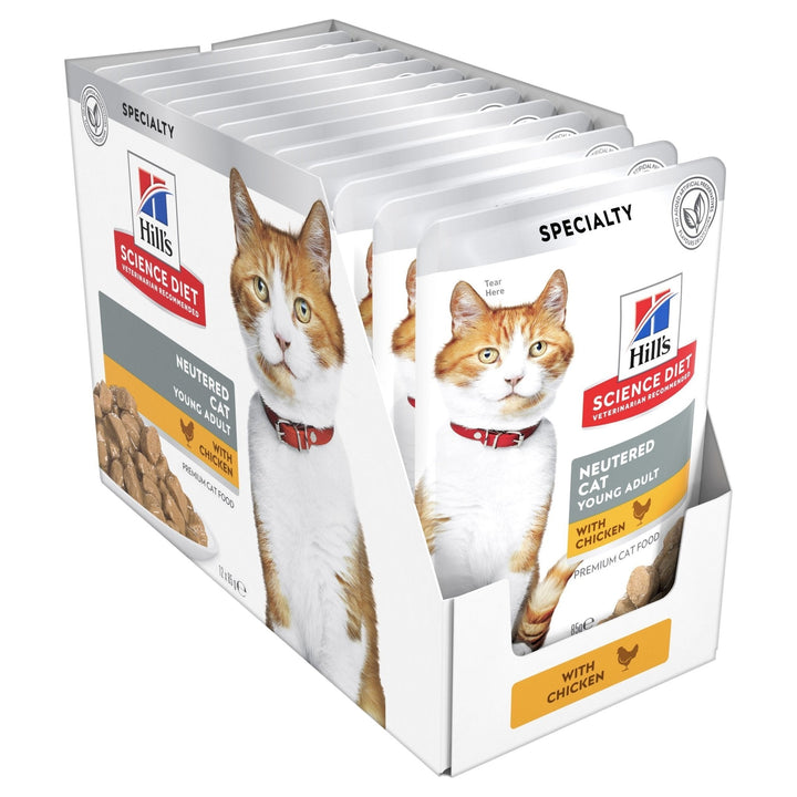 Hill's Science Diet Young Adult Neutered Cat Chicken Cat Food Pouches 85g - Just For Pets Australia
