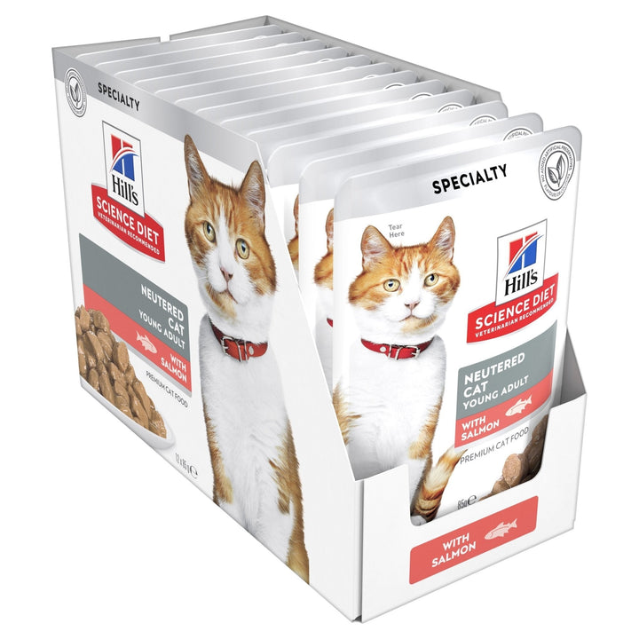 Hill's Science Diet Young Adult Neutered Cat Salmon Cat Food Pouches 85g - Just For Pets Australia