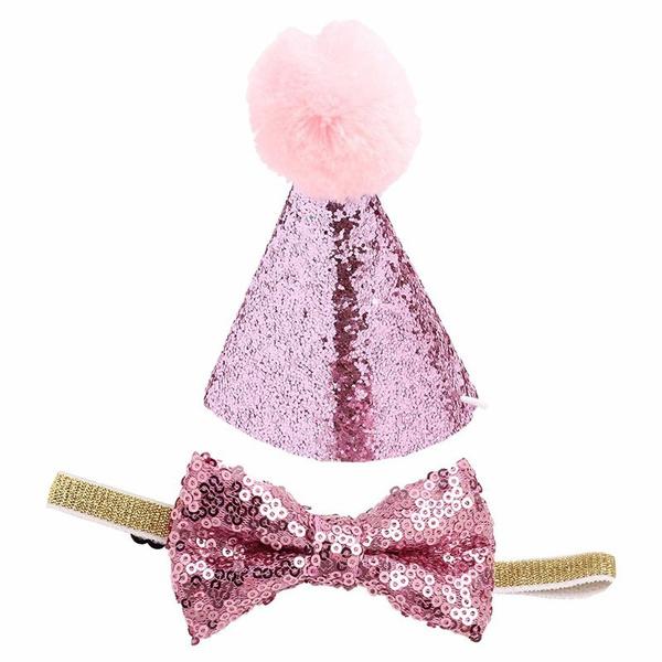 Huds and Toke Glitter Party Hat with Matching Bow Tie - Just For Pets Australia