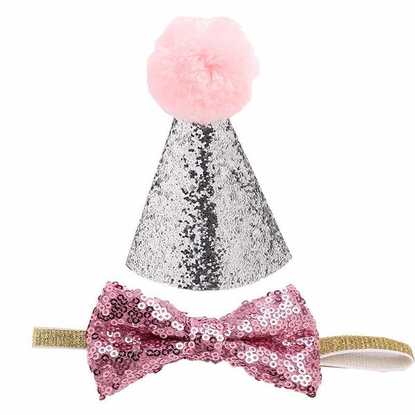 Huds and Toke Glitter Party Hat with Matching Bow Tie - Just For Pets Australia