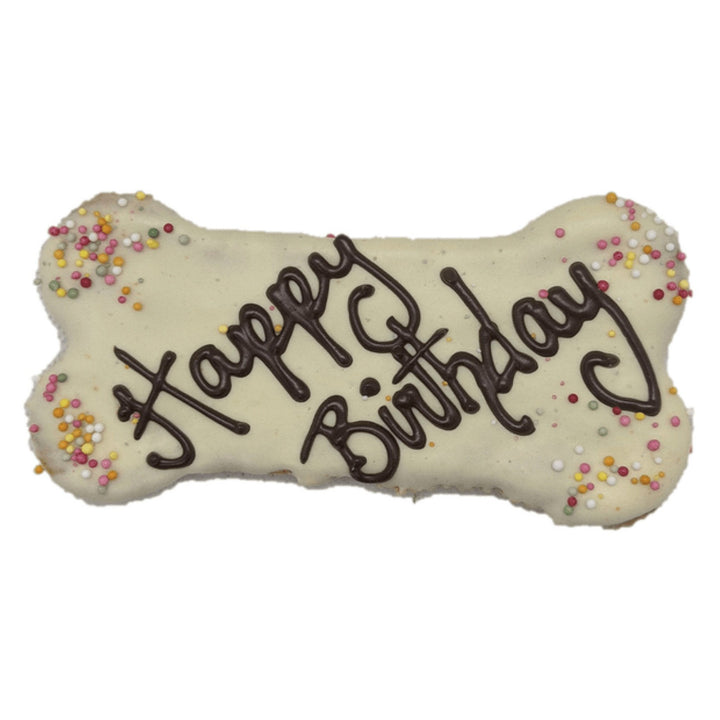 Huds and Toke Happy Birthday Large Bone Shaped Cookie - Just For Pets Australia