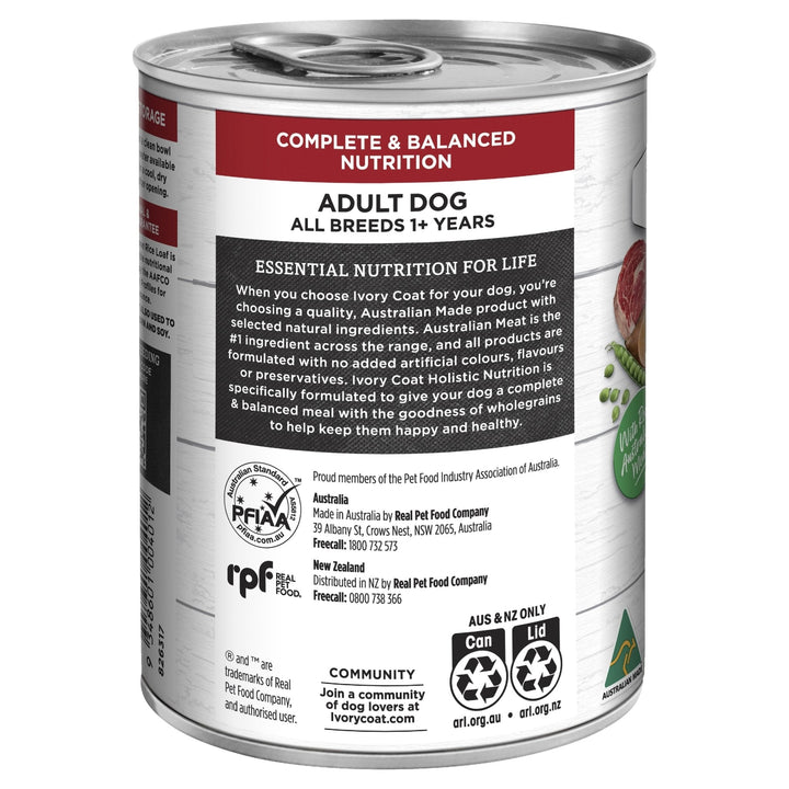 Ivory Coat Beef & Brown Rice Loaf Wet Dog Food 12x400g - Just For Pets Australia