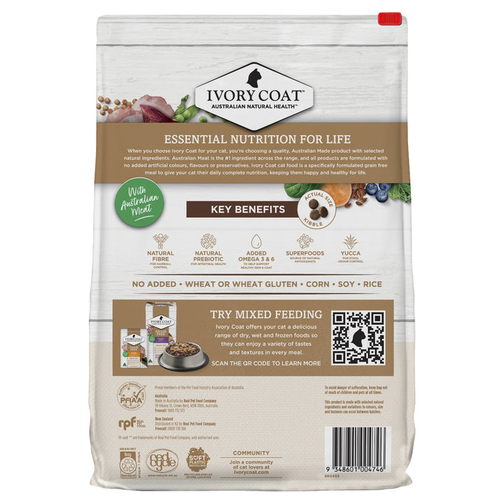 Ivory Coat Chicken & Kangaroo Grain Free Dry Cat Food - Just For Pets Australia