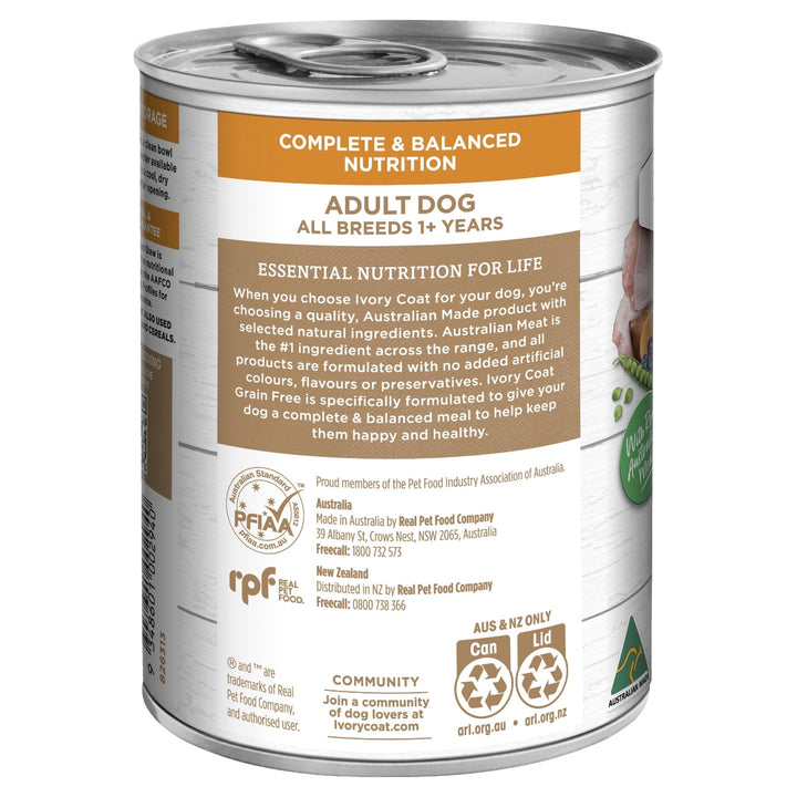 Ivory Coat Grain Free Adult Wet Dog Food Chicken Stew 12x400g - Just For Pets Australia