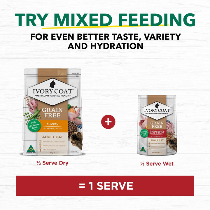 Ivory Coat Grain Free Beef & Lamb in Gravy Wet Cat Food, 12x85g - Just For Pets Australia
