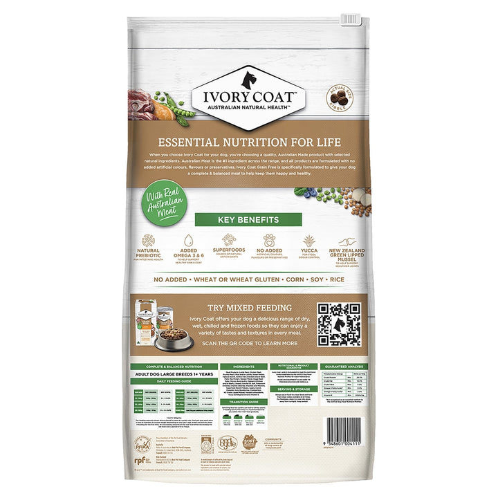 Ivory Coat Grain Free Large Breed Lamb & Coconut Oil 13kg - Just For Pets Australia