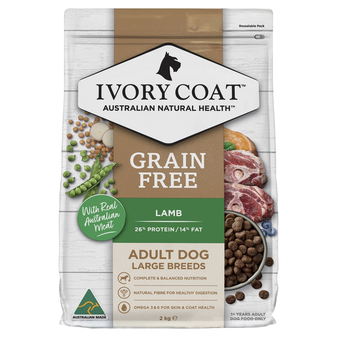 Ivory Coat Grain Free Large Breed Lamb Dry Dog Food - Just For Pets Australia