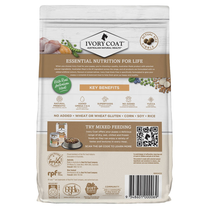 Ivory Coat Grain Free Puppy Chicken - Just For Pets Australia