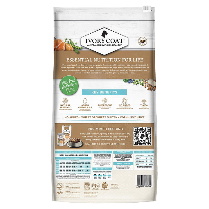 Ivory Coat Grain Free Puppy Salmon & Ocean Fish - Just For Pets Australia