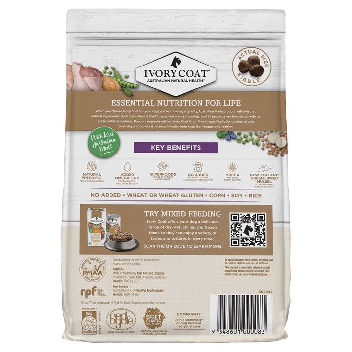 Ivory Coat Grain Free Senior Dry Dog Food Turkey - Just For Pets Australia