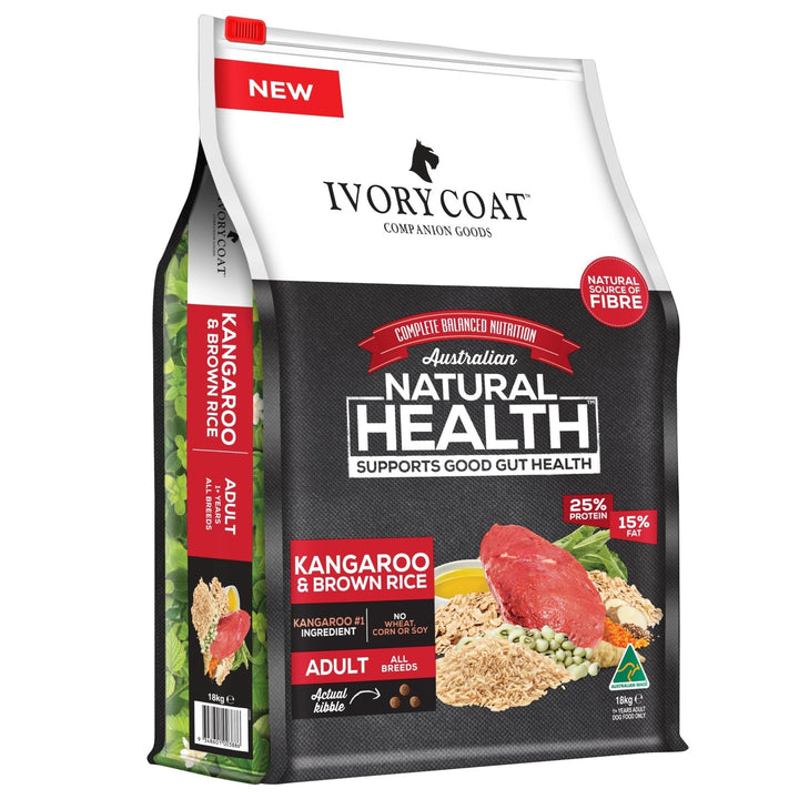 Ivory Coat Kangaroo & Brown Rice Dry Dog Food 18kg - Just For Pets Australia