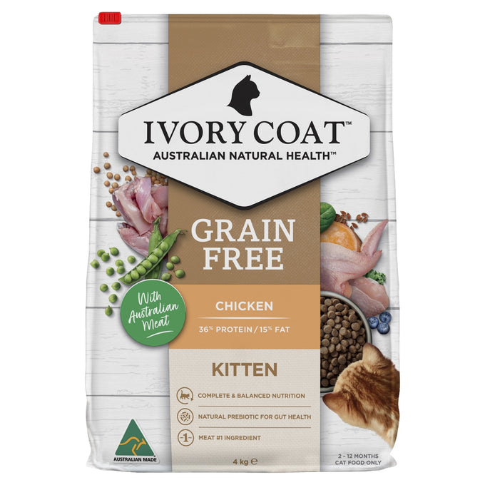 Ivory Coat Kitten Chicken Grain Free Dry Food - Just For Pets Australia