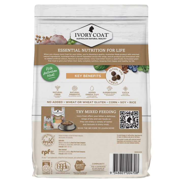 Ivory Coat Kitten Chicken Grain Free Dry Food - Just For Pets Australia