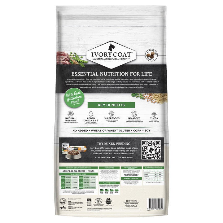 Ivory Coat Lamb and Brown Rice Dry Dog Food - Just For Pets Australia