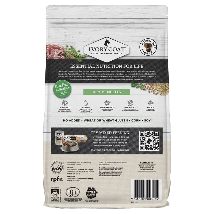 Ivory Coat Lamb & Brown Rice Dry Puppy Food - Just For Pets Australia