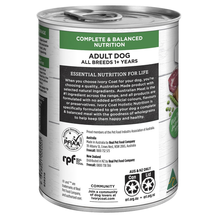 Ivory Coat Lamb & Brown Rice Loaf Wet Dog Food 12x400g - Just For Pets Australia