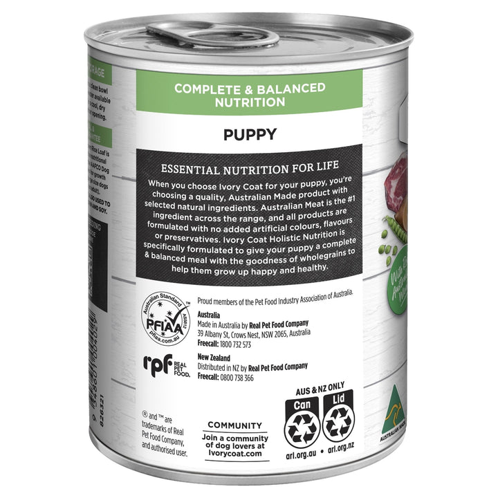 Ivory Coat Lamb & Brown Rice Loaf Wet Puppy Food 12x400g - Just For Pets Australia
