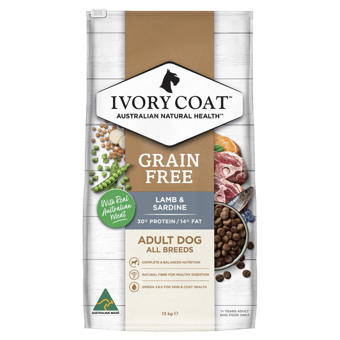 Ivory Coat Lamb & Sardine Grain Free Dry Dog Food - Just For Pets Australia