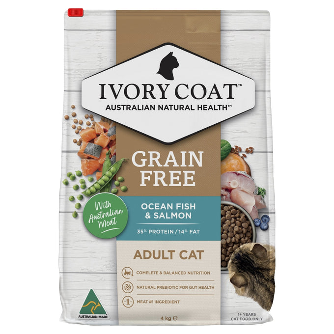 Ivory Coat Ocean Fish & Salmon Grain Free Dry Cat Food - Just For Pets Australia