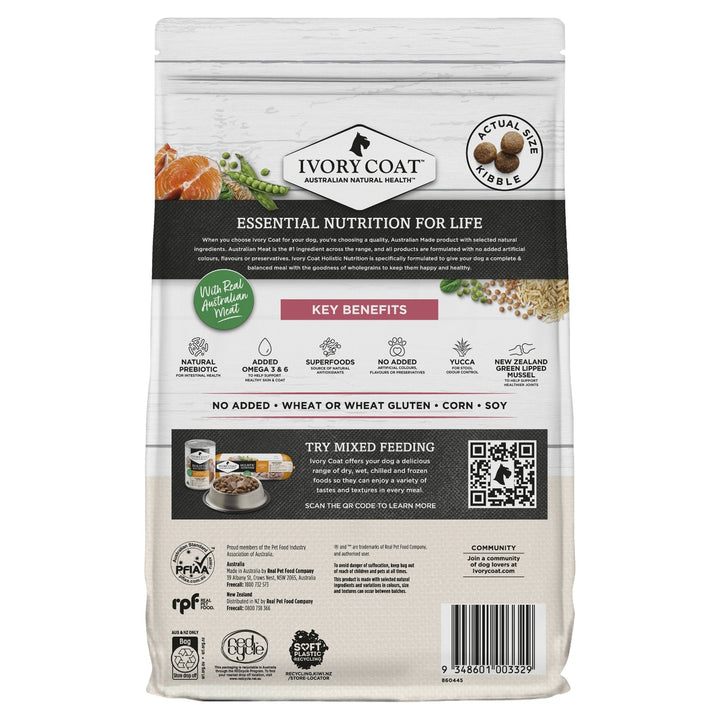 Ivory Coat Salmon & Brown Rice Dry Mature Dog Food - Just For Pets Australia