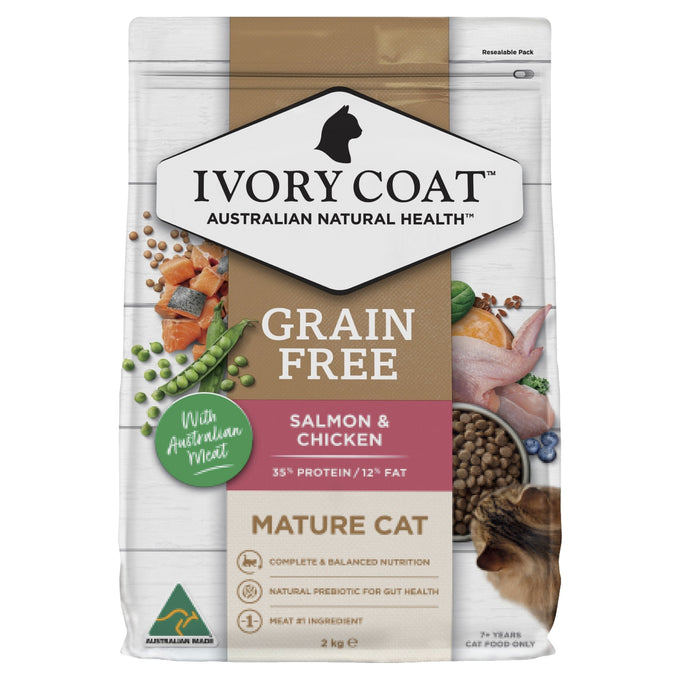 Ivory Coat Salmon & Chicken Dry Mature Cat Food - Just For Pets Australia