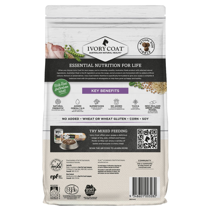 Ivory Coat Turkey & Brown Rice Puppy Large Breed Dry Dog Food - Just For Pets Australia